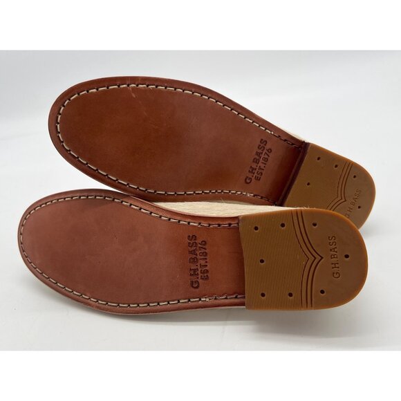 G. H. Bass Weejun’s Cream Haircalf Leather Loafers With Chain Detail - Picture 8 of 10